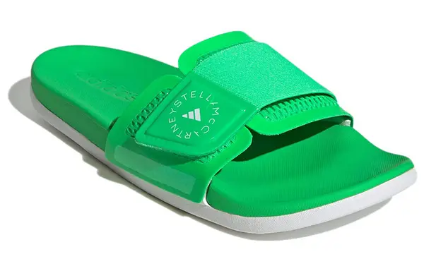 Тапочки by stella mccartney slides 'green white' Adidas, мультиколор — фото 4