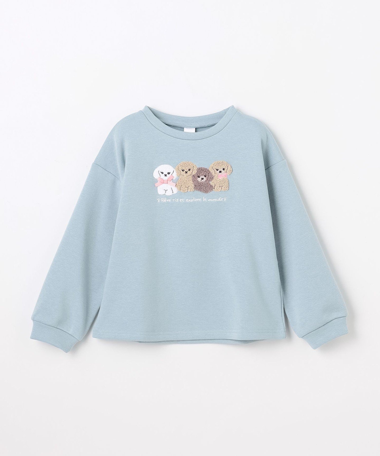Толстовка с вышивкой и ворсистой подкладкой от Накаёси Сагара ANY KIDS, Saxe Blue x Dog [073] — фото 4