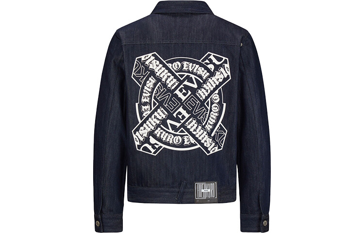 

Джинсовая куртка мужская джинсовая синяя Evisu, синий
