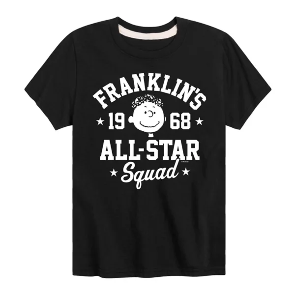 

Футболка с принтом звёздной команды «Peanuts Franklin's All-Star» для мальчиков 8-20 лет Licensed Character, черный