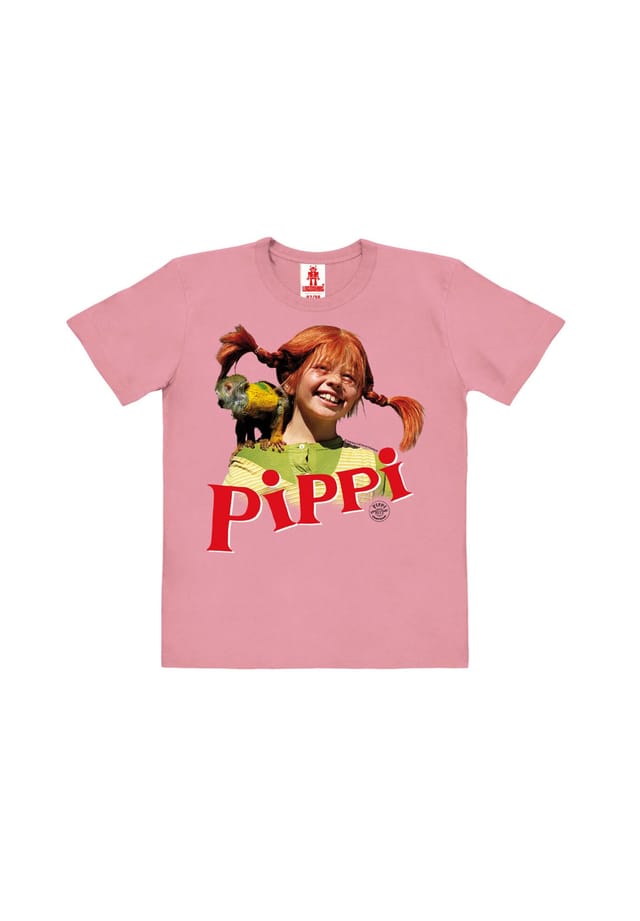 

Футболка органическая детская Пеппи Длинныйчулок - Mr. Nilsson Logoshirt, розовый