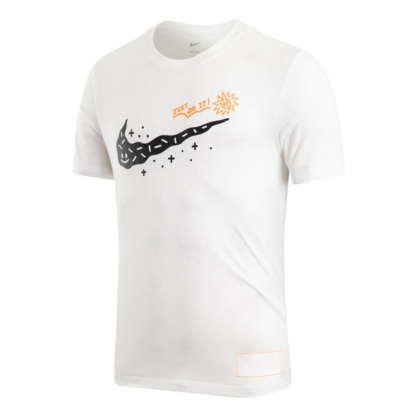 

Футболка Men's Nike Printing Large Logo Casual Round Neck Short Sleeve White T-Shirt, мультиколор