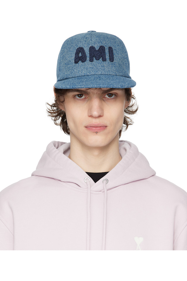 

Хлопковая бейсболка с нашивкой 'ami paris' Ami Paris, синий