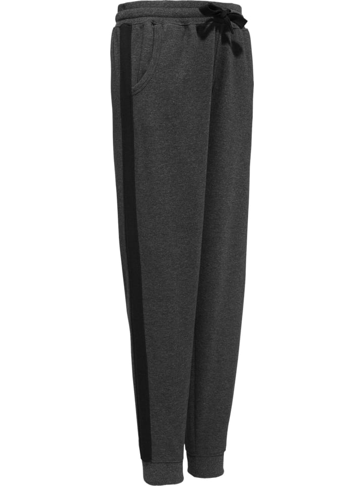 

Брюки для отдыха из трикотажного полотна интерлок, длинные, с манжетами, антрацитово-меланжевого цвета с черным оттенком Erwin Müller