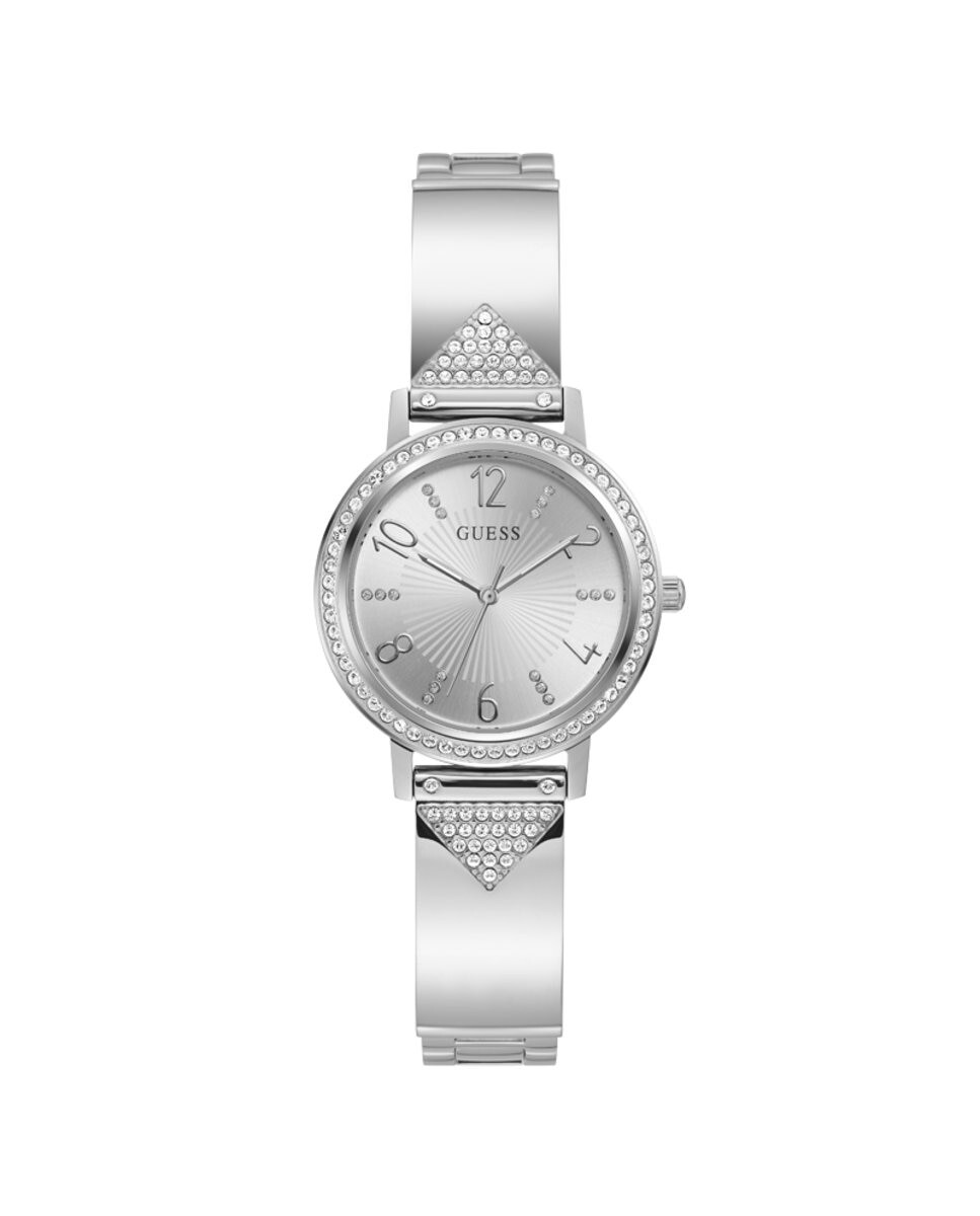 

Женские часы Tri luxe GW0474L1 из стали с блестящим серебряным ремешком Guess, серебро