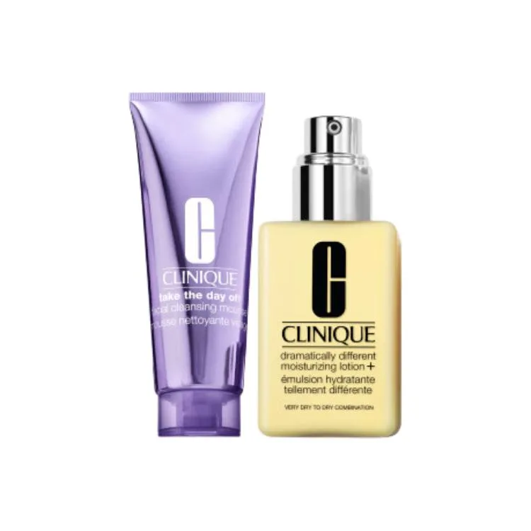 CLINIQUE Набор для ухода за кожей Chubby Cleanser Oil Free Butter, увлажняющий и питающий, 125мл+125мл, Two-Piece Set: Cleansing Mousse 125ml+Light Moisturizing Lotion 125ml