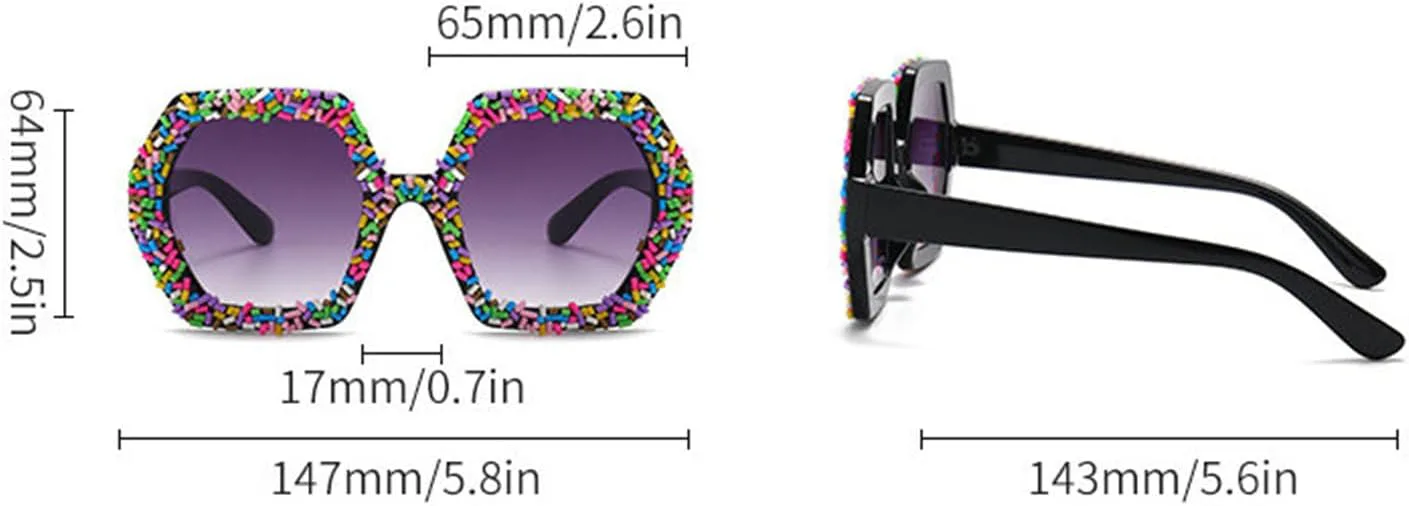 

Солнцезащитные очки Willochra Square Crystal Polygon для женщин, большие солнцезащитные очки со стразами, блестящие солнцезащитные очки для вечеринок, 2pcs-black&pink
