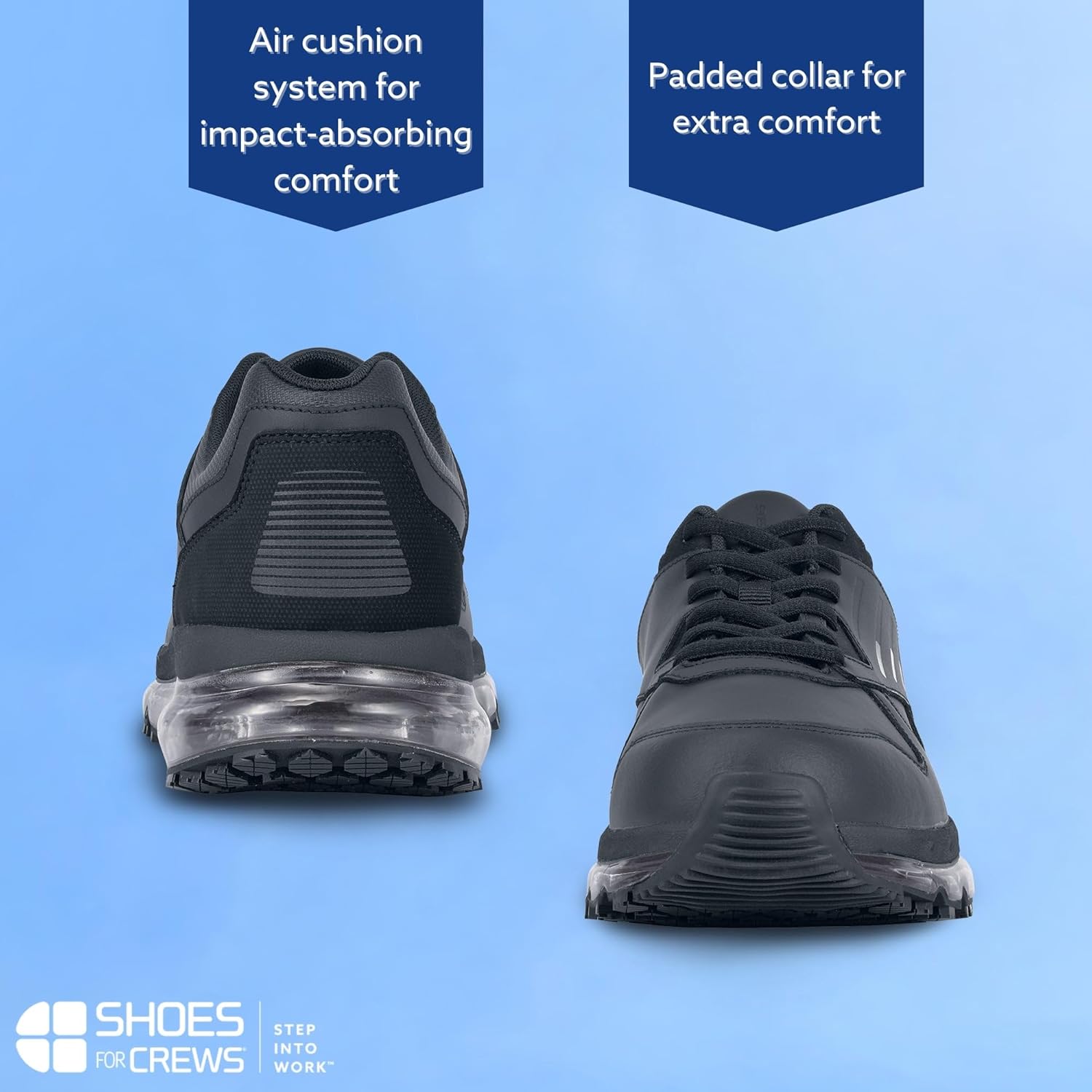 Мужские кроссовки Shoes for Crews с противоскользящей подошвой - комфортная, нескользящая обувь для работы - идеальны для сферы общественного питания, здравоохранения, гостиничного бизнеса, розничной торговли - Geo, черный — фото 3
