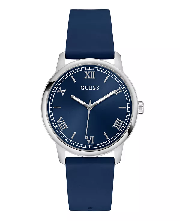 

Мужские аналоговые часы серебристо-синего цвета, 40 мм Guess, silver-tone