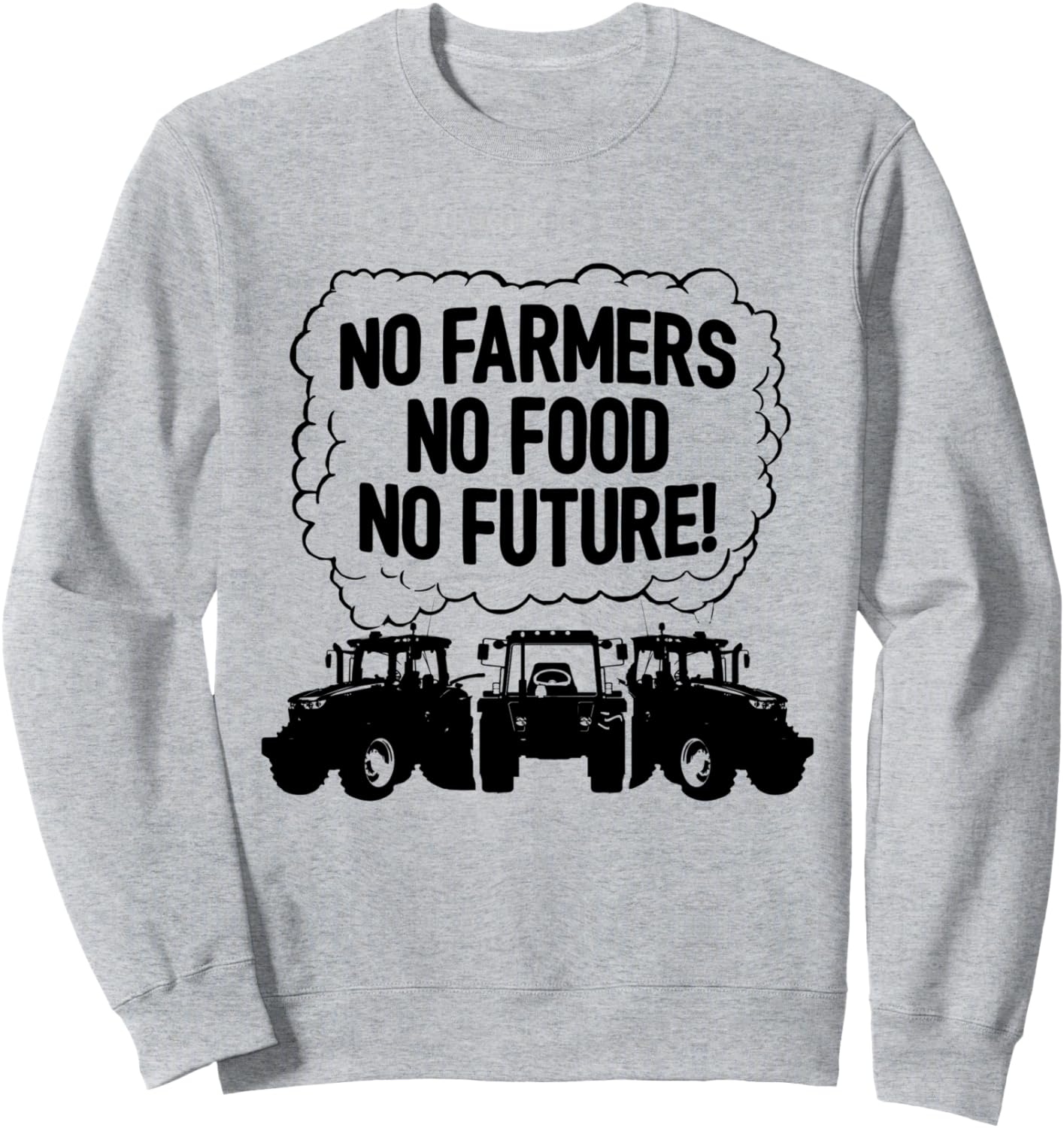 

Нет фермеров - нет еды - нет будущего. Толстовка с изображением тракторной фермы Tractor Gift Farmer Farmer Tractor Agricultural, серый