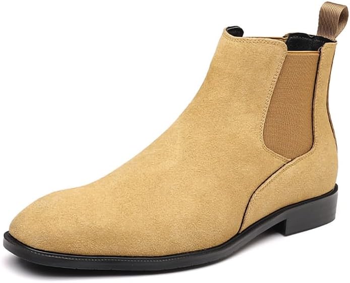 

Мужские ботинки челси из искусственной замши, без шнурков, до щиколотки, подходят как для повседневной, так и для деловой одежды Generic, желтый