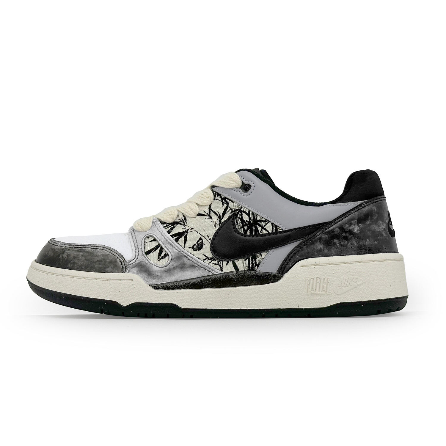 

Кроссовки Nike Full Force Skateboard Shoes Men Low-Top Black White, черный/белый