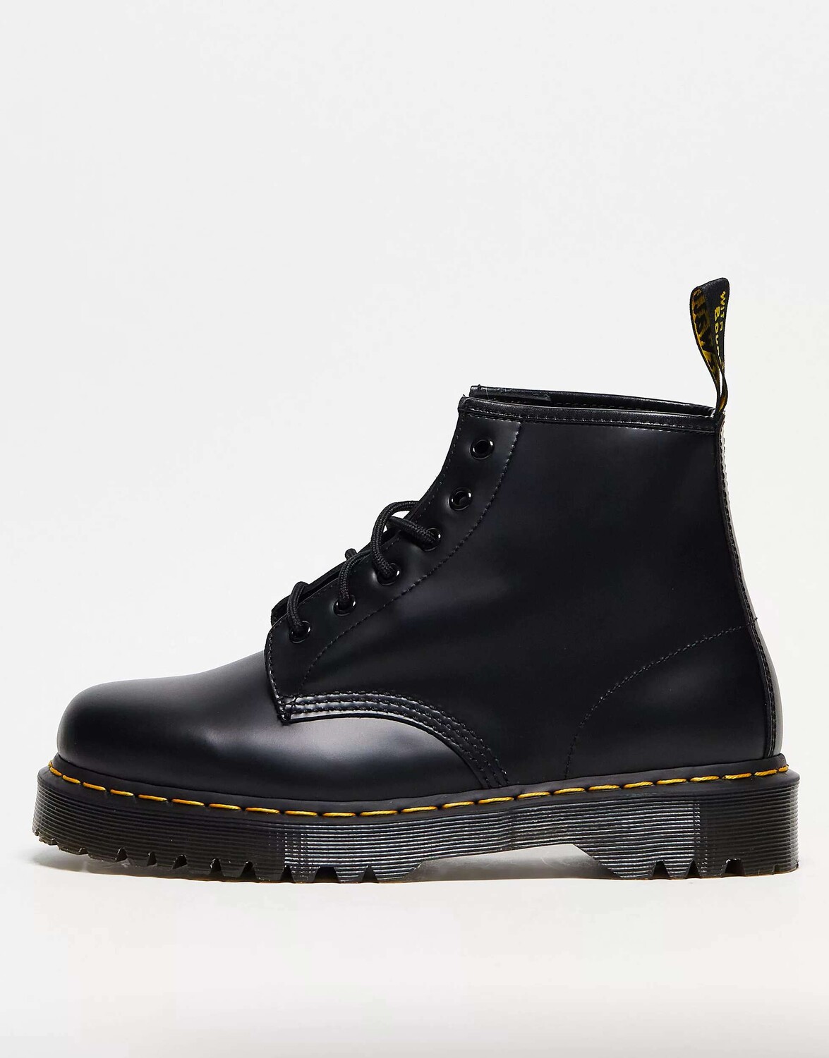 Ботинки Dr Martens 101 Bex с 6 люверсами из черной гладкой кожи