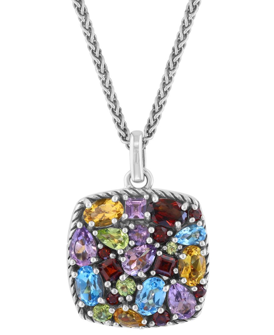 

Кулон-медальон EFFY с несколькими драгоценными камнями, длина 45 см (общий вес 6,75 карата), из стерлингового серебра EFFY Collection, Multi Stone