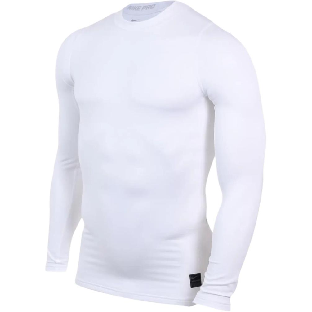 Nike Футболка Pro Mock LS мужская белая — фото 3