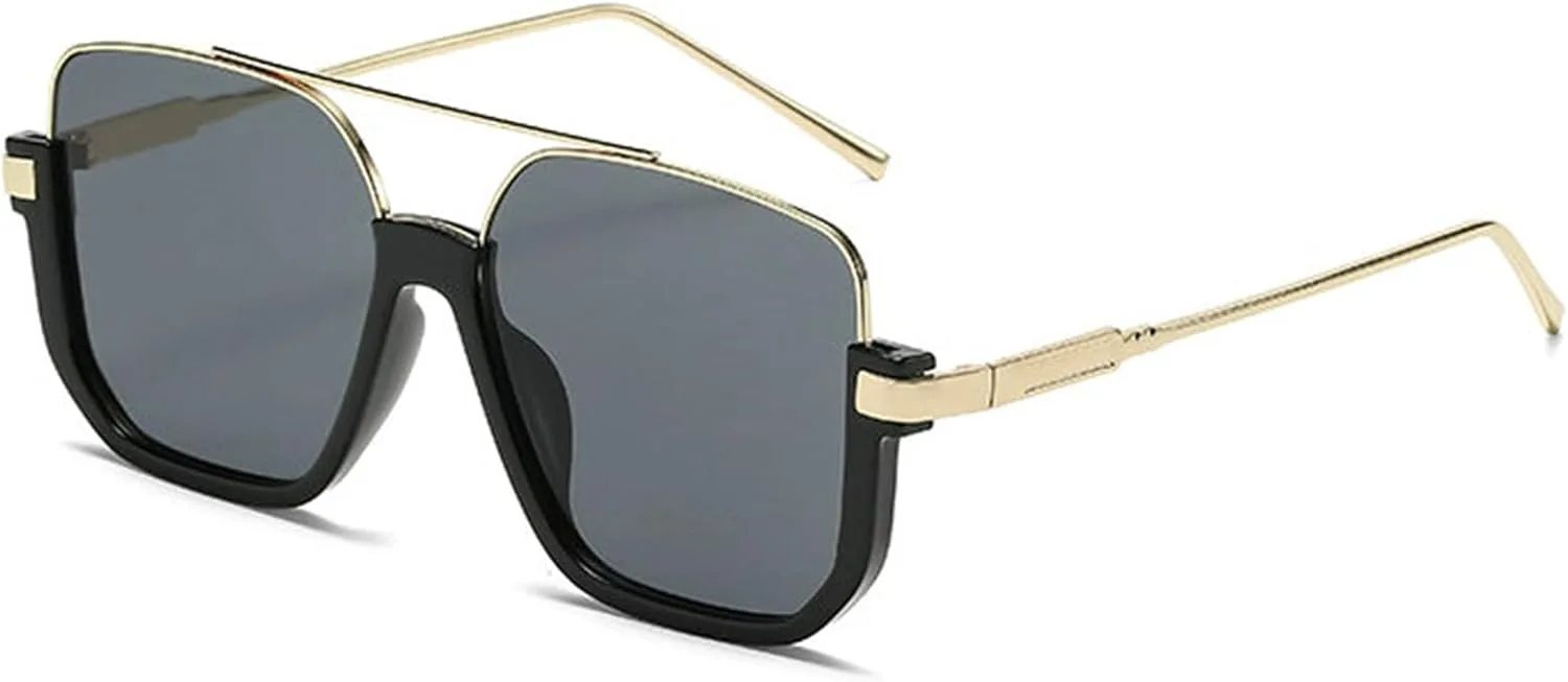 

Солнцезащитные очки Willochra в стиле ретро, ​​популярные, большие, для женщин и мужчин, квадратные, полуободковые, модные в стиле 70-х, в стиле «пилот», C5