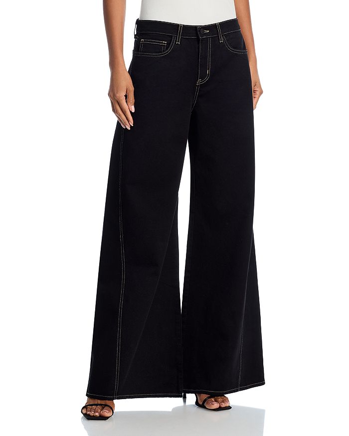 

Джинсы Beau High Rise T Seam Wide Leg в цвете Noir L'AGENCE, черный