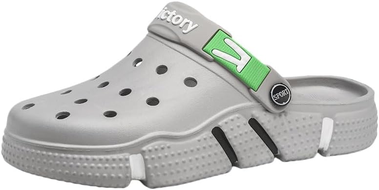 

Мужские слайды EVA, Повседневные графические сабо с мягкой подошвой - дышащие спортивные сандалии, удобный дизайн без застежки Clolinde, серый