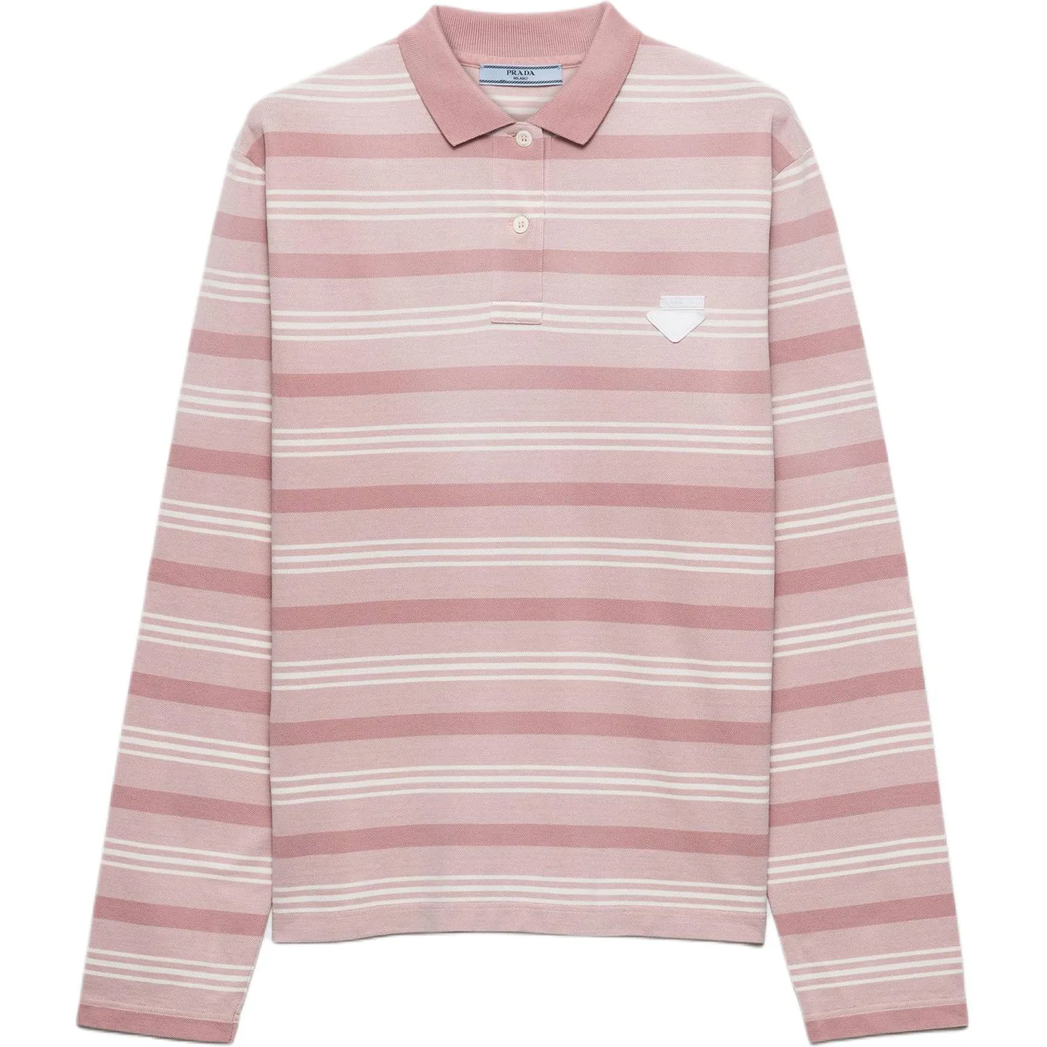 Polo Shirts Women's Snowflake Stone Paste Polo Collar Moderate PRADA, snowflake stone paste