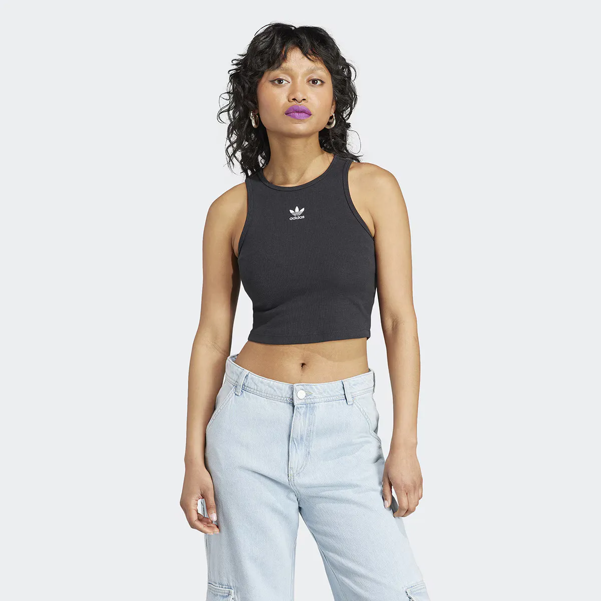 

Женская футболка Essentials Rib Adidas Originals, черный