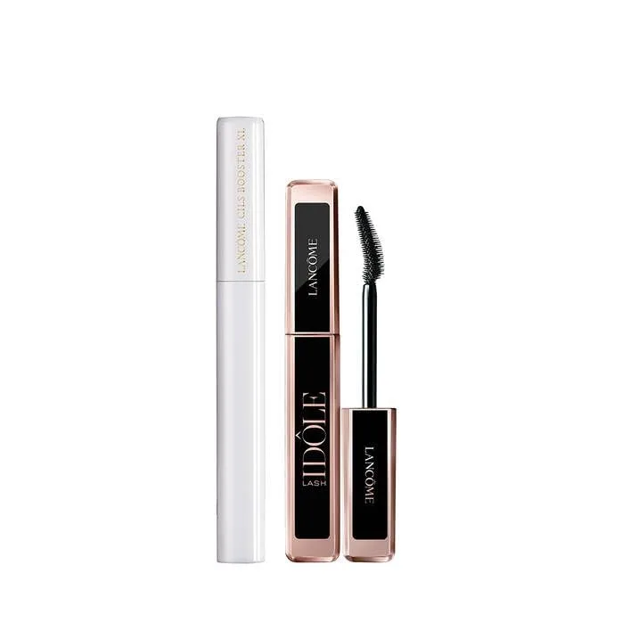 Набор для макияжа Lancôme Cils Booster XL Mascara Primer & Lash Idôle Black Mascara Duo - полноразмерный набор для лифтинга и подготовки ресниц - для придания ресницам объема, длины и пышности., Black