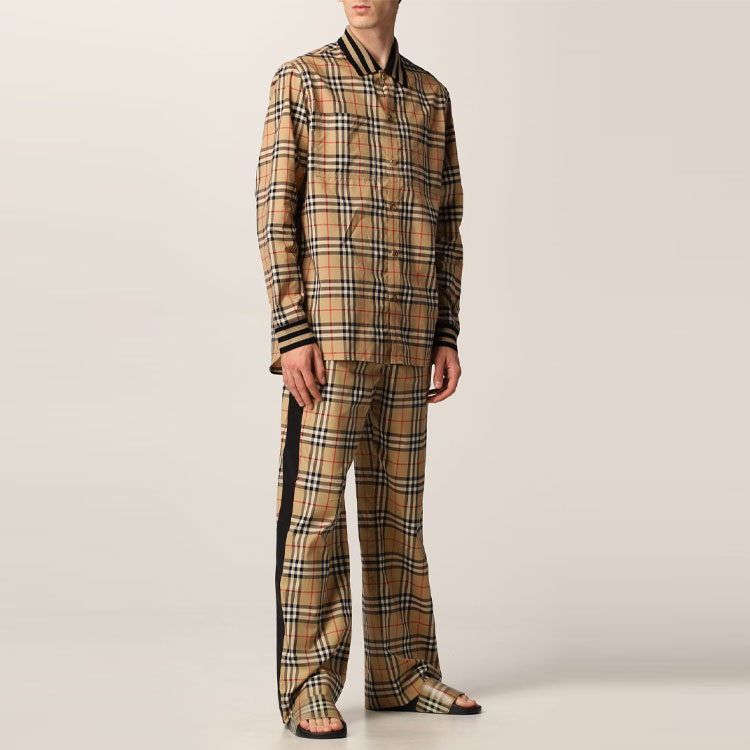 Рубашка Burberry SS22 Винтажная клетчатая хлопковая поплиновая, Светлый умбр — фото 3