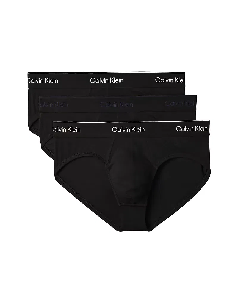Трусы-брифы Calvin Klein Icon Cotton Stretch комплект из 3 штук, черный