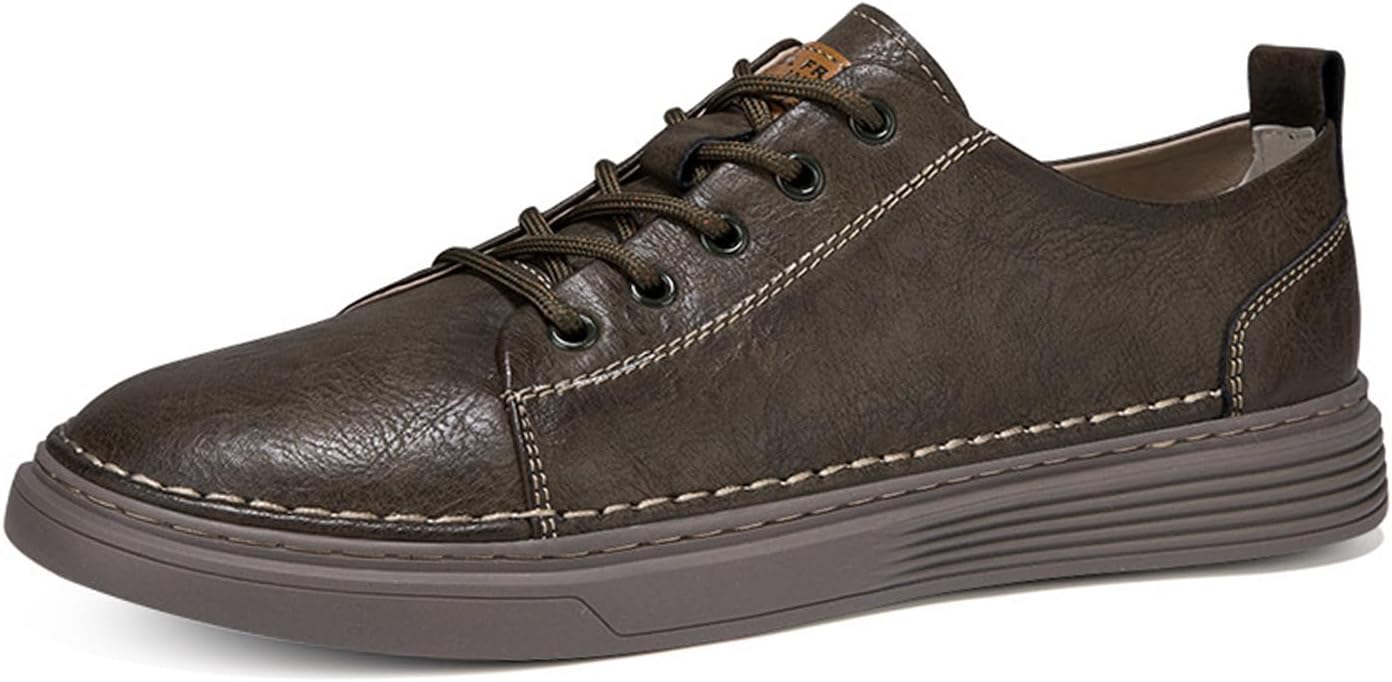 

Мужские кожаные невидимые туфли для увеличения роста, комфортные повседневные нескользящие туфли с мягкой подошвой, обувь-лифтер, классические кроссовки и оксфорды Angrymonkey, Brown-a