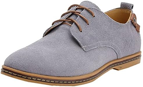 

Мужские классические кожаные оксфорды с плоским каблуком Beinfaith, серый