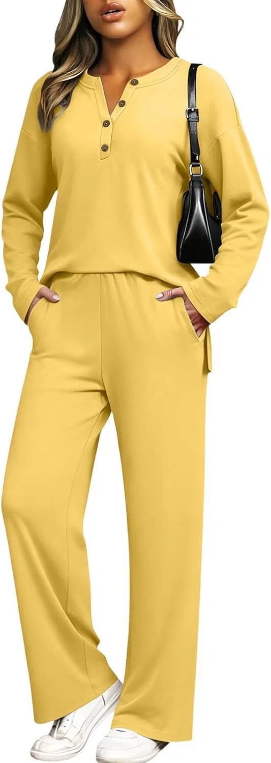Спортивный костюм женский V-образный вырез, Generic, 01-yellow
