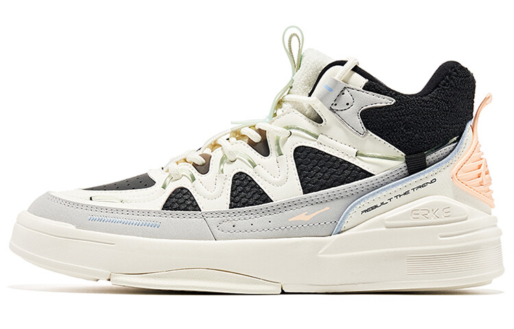 

Кеды, скейтборд обувь женская средняя высота черный/белый Erke