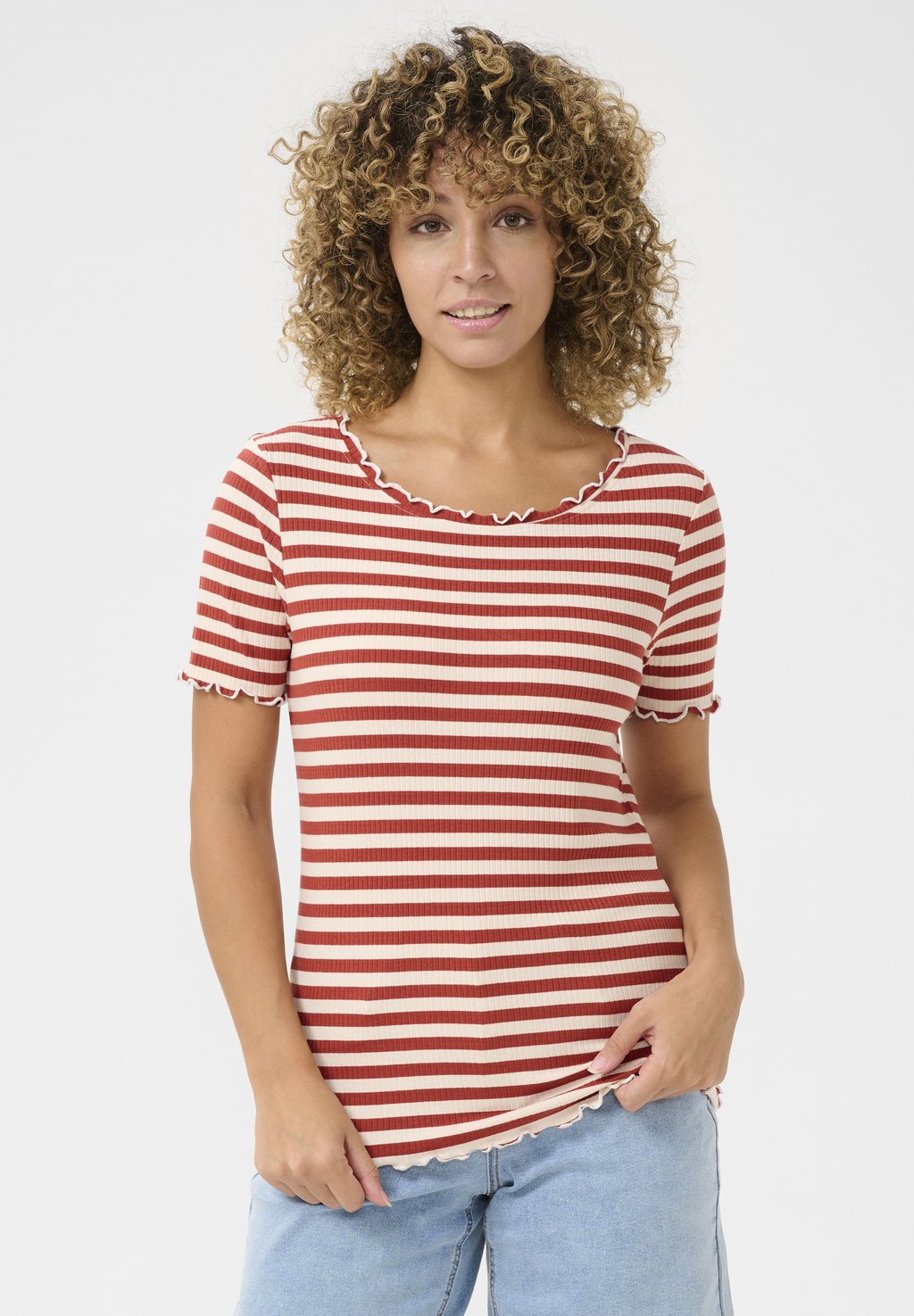 

Футболка с принтом CRRIBBA STRIPE Cream, темно-красный