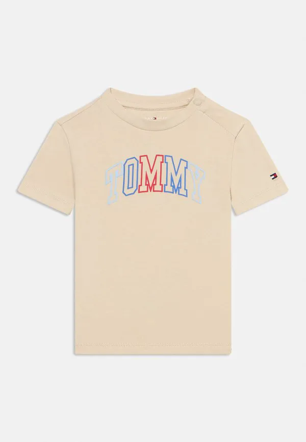 Футболка с контурным логотипом, футболка с принтом Tommy Hilfiger, Classic Beige