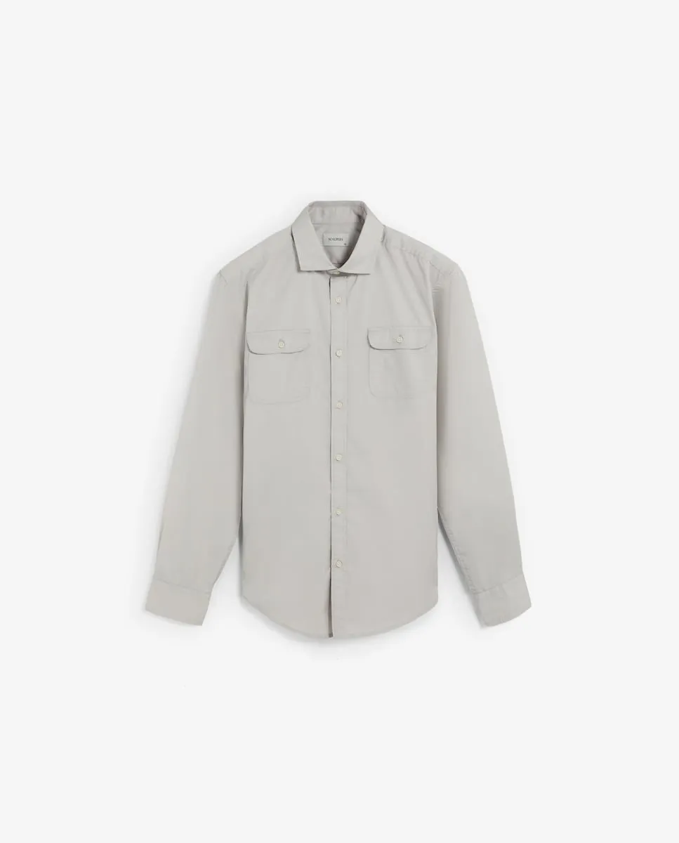 

Мужская рубашка с накладными карманами Scalpers, светло-серый