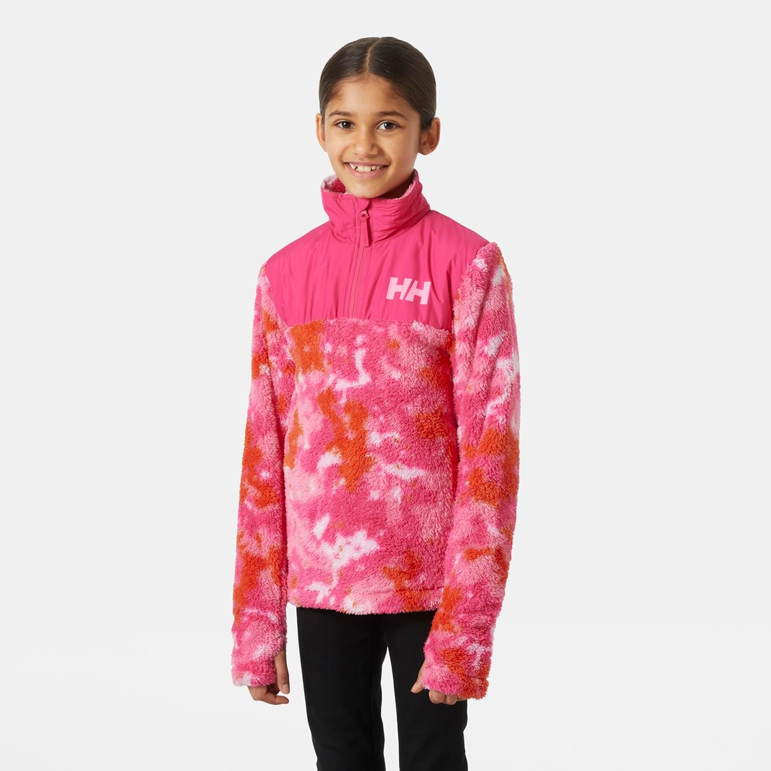 Helly Hansen Kids Champ 1/2 Zip Midlayer Sweater Jacket, 097 Bubblegum Pink Aop, размер 2, 181 Dragon Fruit Splash Camo A — фото 3