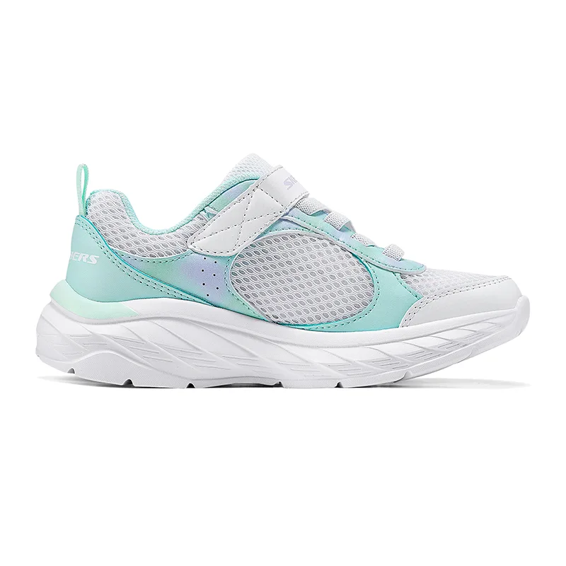 Skechers Kids Детские кроссовки для бега с низким верхом, противоскользящие, износостойкие, с легкой амортизацией, розовые/зеленые — фото 3