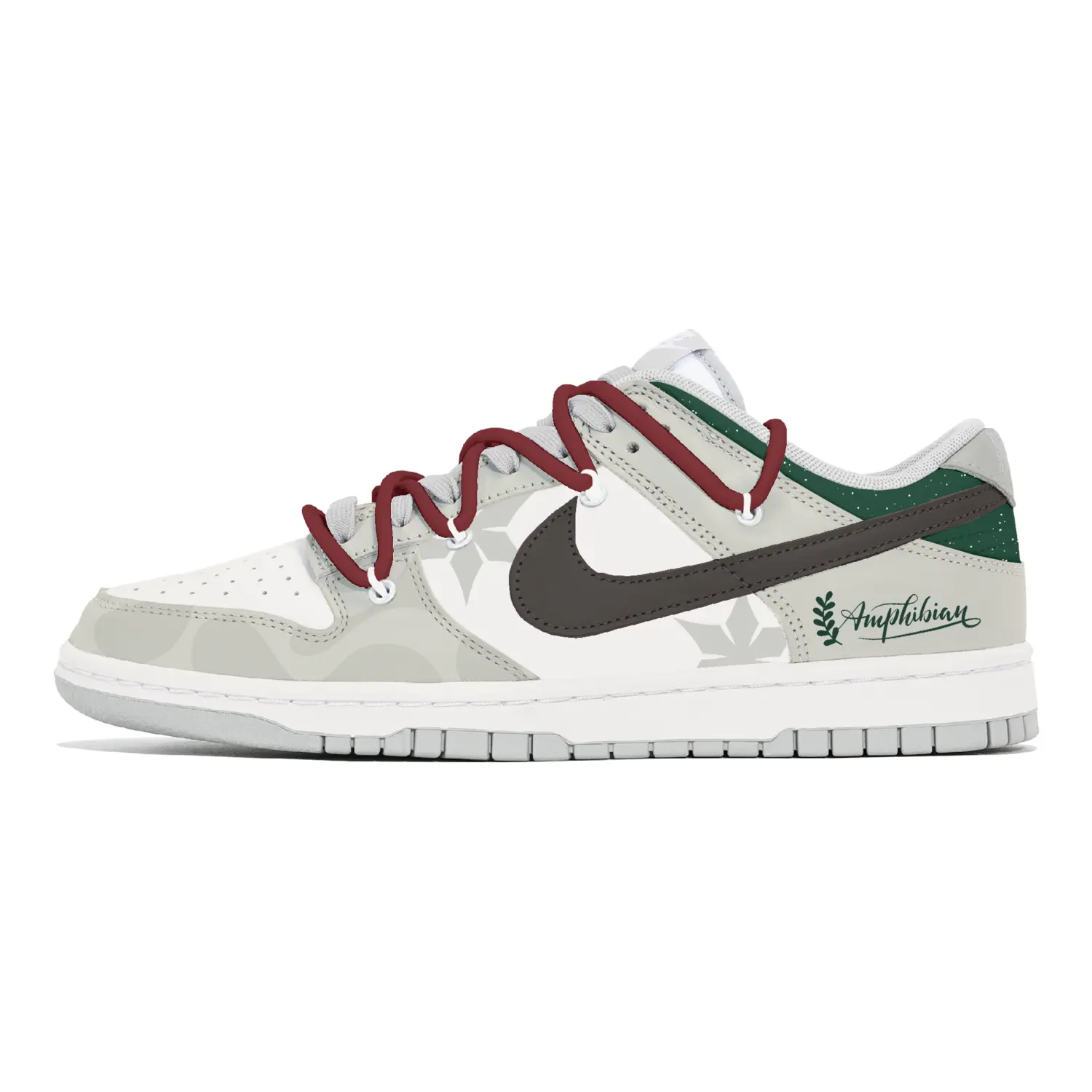 

Nike Кроссовки для скейтбординга Dunk, износостойкие, низкие, мужские, белые, серые