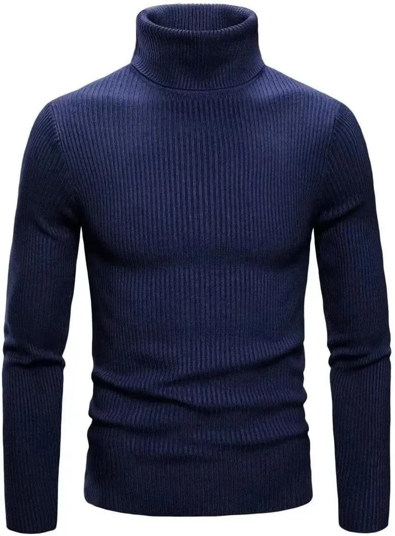 Мужской свитер-водолазка Casual Slim Fit с длинными рукавами — фото 4