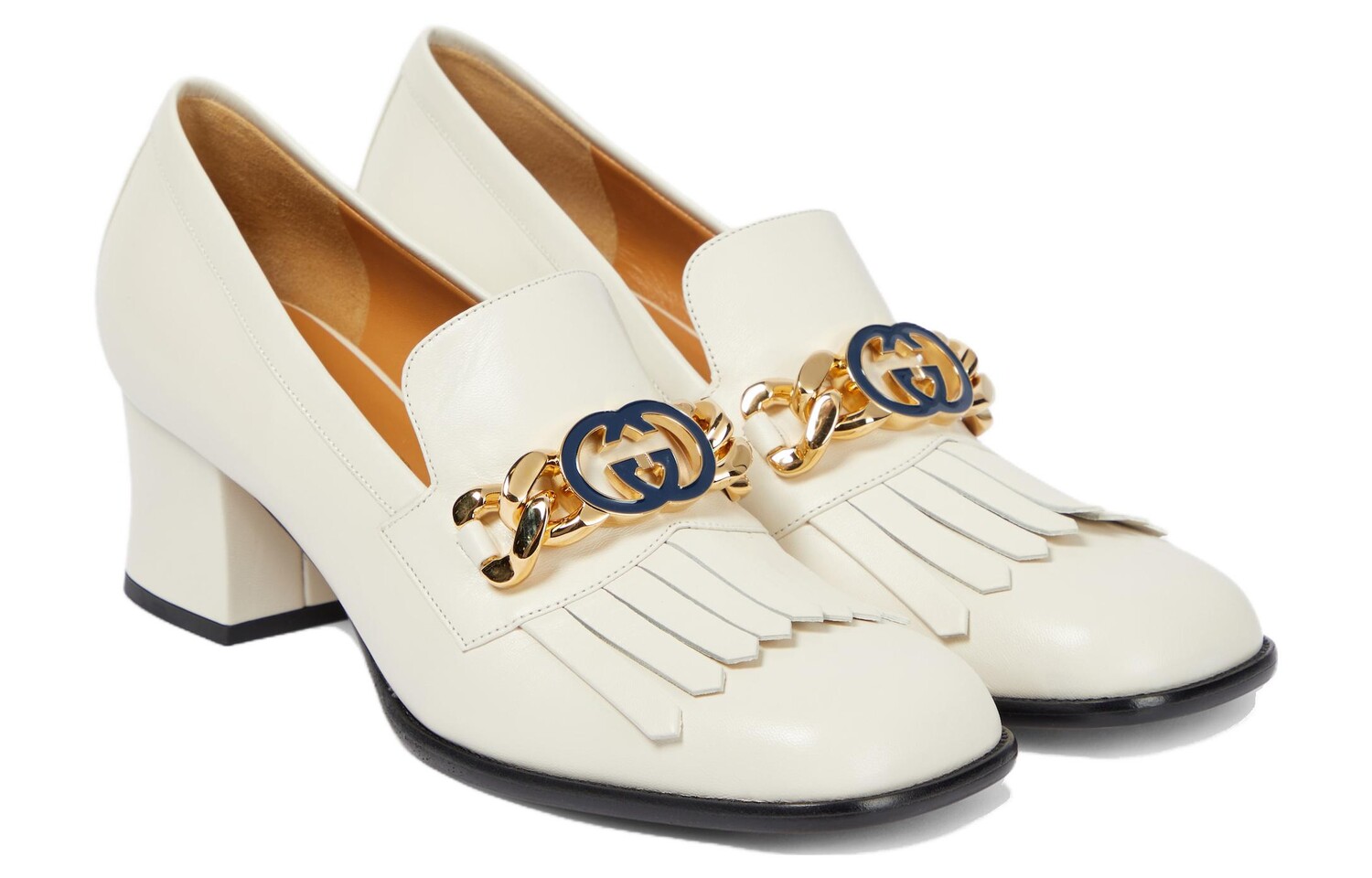 Туфли женские Gucci на высоком каблуке, белый — фото 4