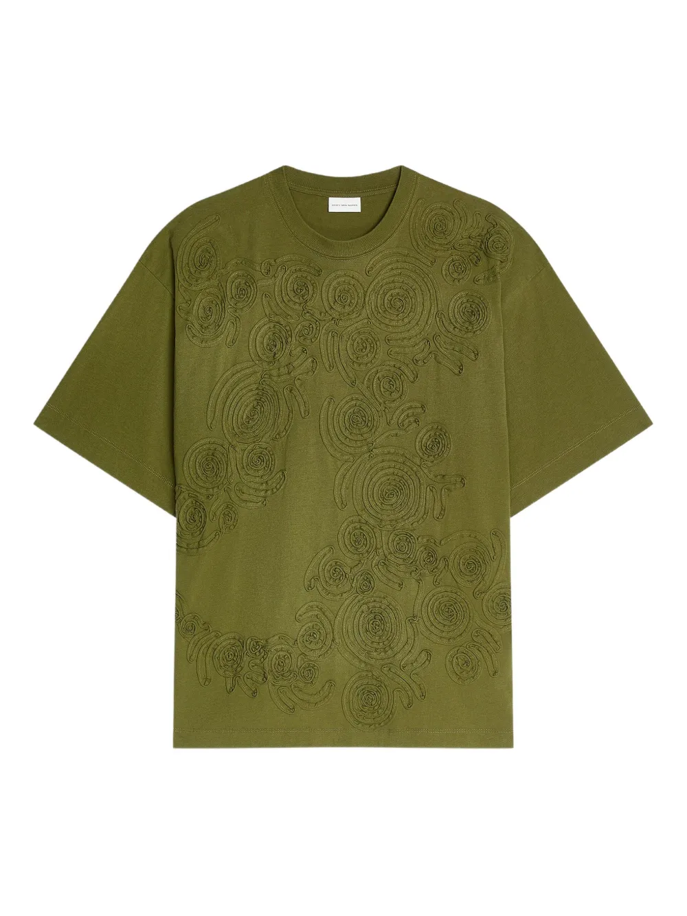 

Футболка с цветочной вышивкой DRIES VAN NOTEN, зеленый
