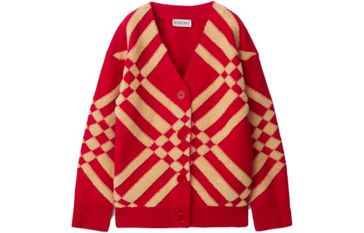 Детская вязаная куртка Burberry красная — фото 2