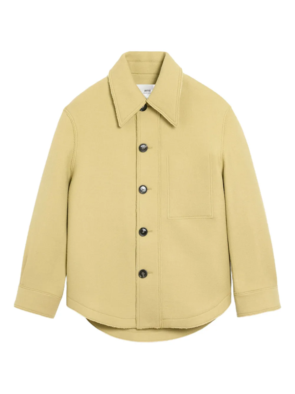 

Шерстяная куртка на пуговицах AMI Paris, зеленый