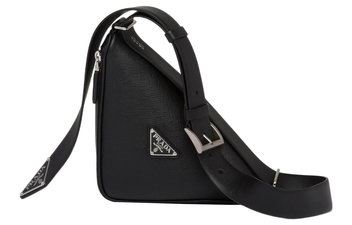 

PRADA Мужская поясная сумка из сафьяновой кожи, черная