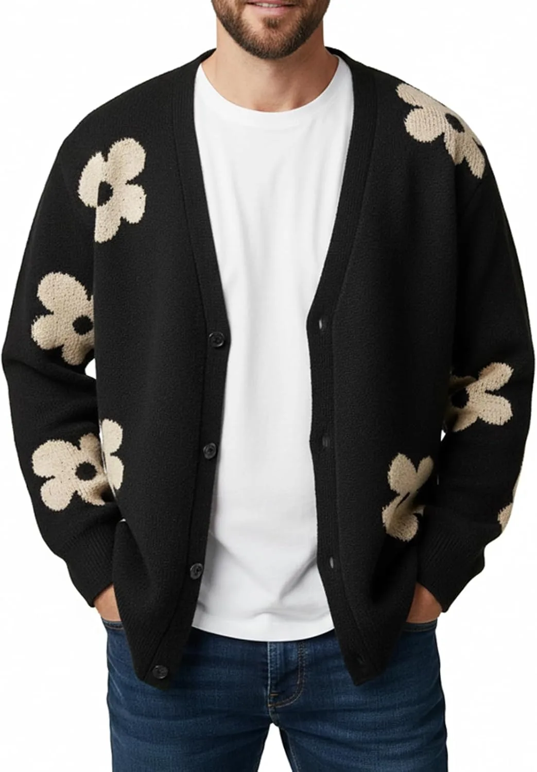 

Мужской кардиган с V-образным вырезом, зимний, утепленный yoomens