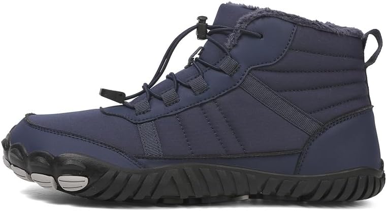 

Ботинки для пеших походов босиком для женщин и мужчин, водонепроницаемые зимние ботинки для ходьбы босиком, теплые зимние ботинки, с нулевым перепадом высоты подошвы, широким носком, нескользящей подошвой, для походов и прогулок Hhhchpm, темно-с...