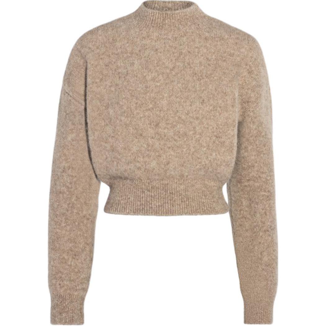

Вязаный джемпер с логотипом и интарсией Jacquemus, Beige/Light Umber