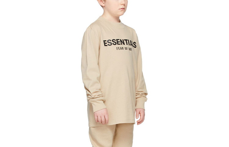 Детская футболка Fear Of God Essentials, бежевый — фото 3