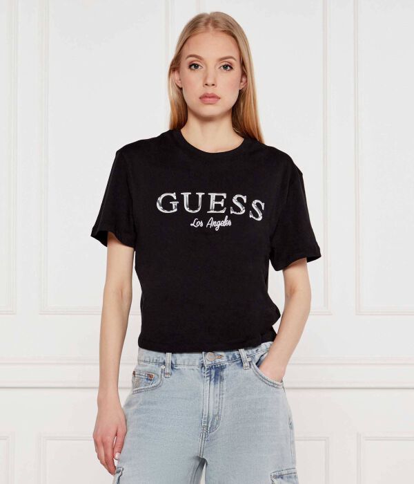 

Футболка клематис Cropped fit Guess Active, черный