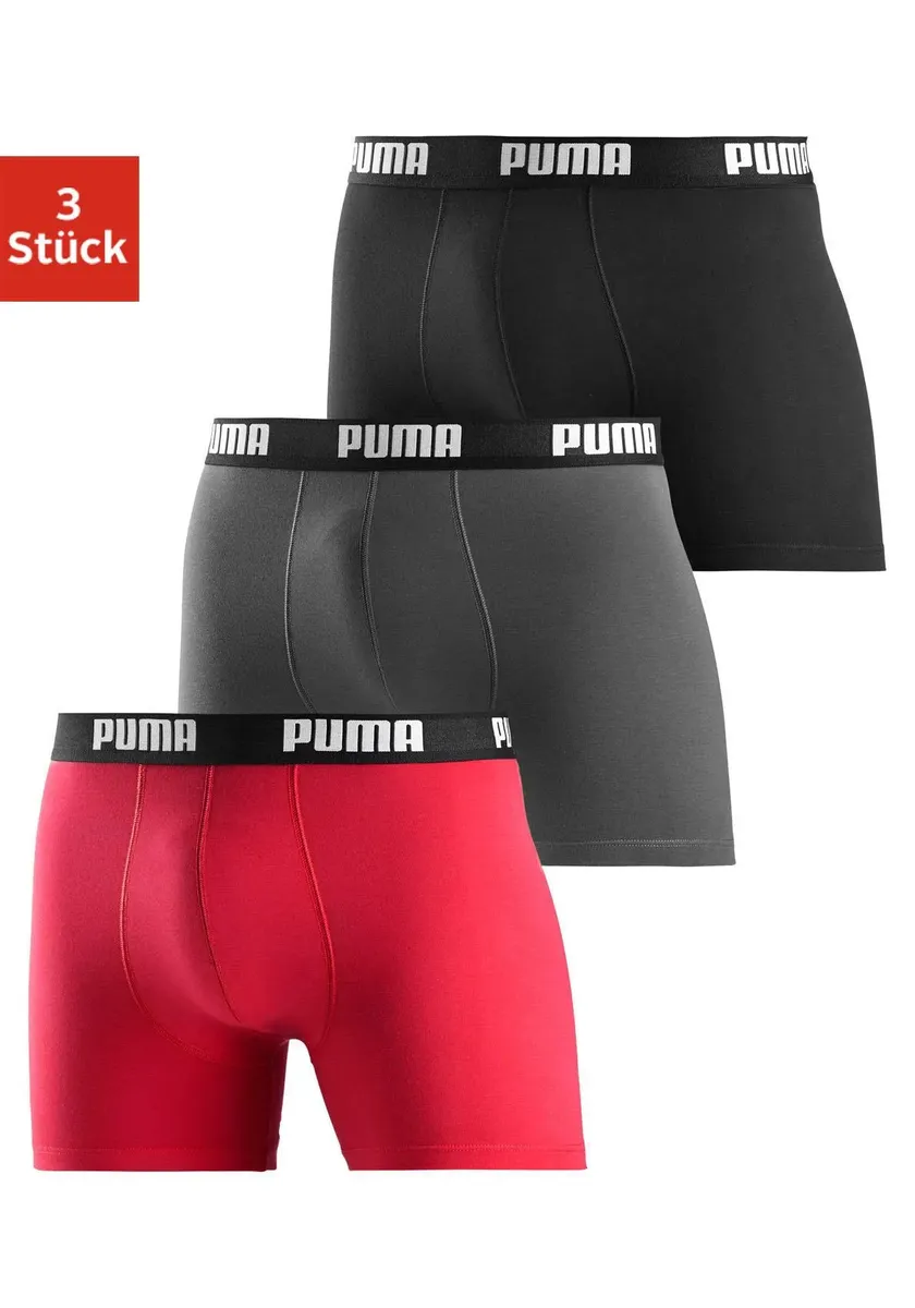 

Боксеры PUMA (3 шт.) с логотипом бренда на поясе, красный