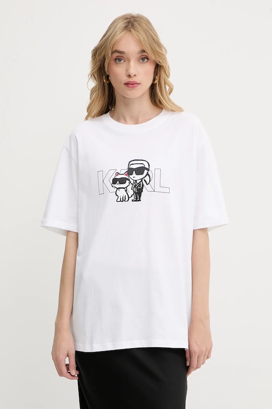 

Хлопковая футболка Karl Lagerfeld, белый